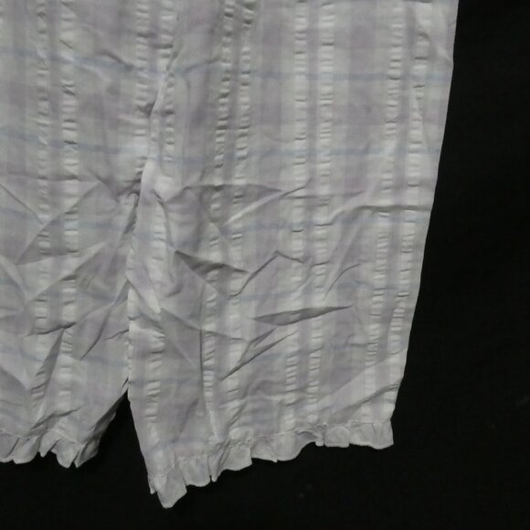 TIME OUT | medium | Lilac - Blue - White Plaid Pajama Bottoms | Ruffled Hem - Picture 16 of 16
